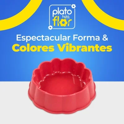 Plato Flor Pequeño - Coral Hola Pets Plato Flor Pequeño - Coral Hola Pets