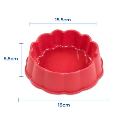 Plato Flor Mediano - Coral Hola Pets Plato Flor Mediano - Coral Hola Pets