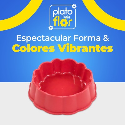 Plato Flor Grande - Coral Hola Pets Plato Flor Grande - Coral Hola Pets