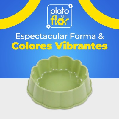 Plato Flor Pequeño - Menta Hola Pets Plato Flor Pequeño - Menta Hola Pets