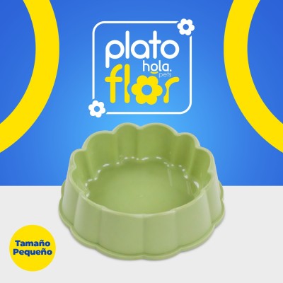 Plato Flor Pequeño - Menta Hola Pets Plato Flor Pequeño - Menta Hola Pets