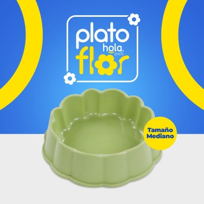 Plato Flor Mediano - Menta Hola Pets Plato Flor Mediano - Menta Hola Pets