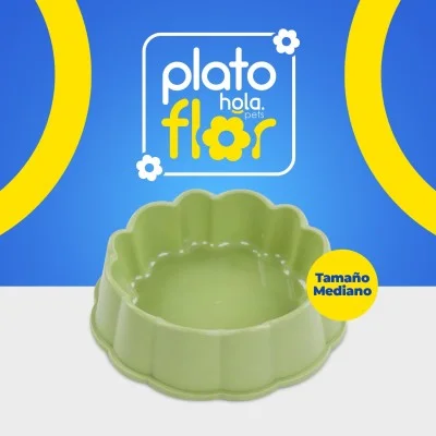 Plato Flor Mediano - Menta Hola Pets Plato Flor Mediano - Menta Hola Pets