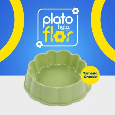 Plato Flor Grande - Menta Hola Pets Plato Flor Grande - Menta Hola Pets