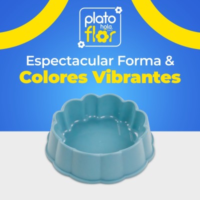 Plato Flor Pequeño - Turquesa Hola Pets Plato Flor Pequeño - Turquesa Hola Pets