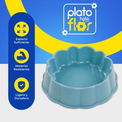 Plato Flor Pequeño - Turquesa Hola Pets Plato Flor Pequeño - Turquesa Hola Pets