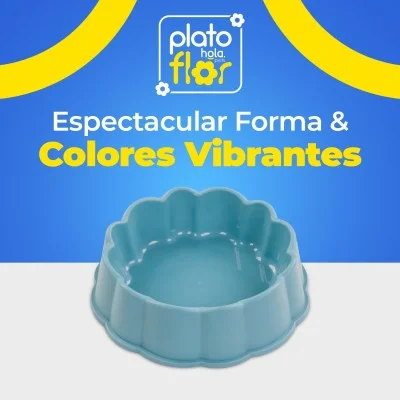 Plato Flor Grande - Turquesa Hola Pets Plato Flor Grande - Turquesa Hola Pets