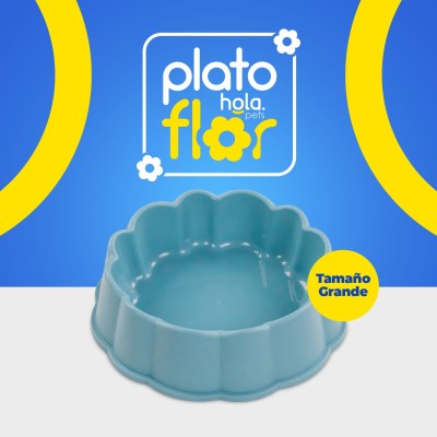 Plato Flor Grande - Turquesa Hola Pets Plato Flor Grande - Turquesa Hola Pets