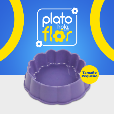 Plato Flor Pequeño - Violeta Hola Pets Plato Flor Pequeño - Violeta Hola Pets