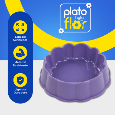 Plato Flor Pequeño - Violeta Hola Pets Plato Flor Pequeño - Violeta Hola Pets