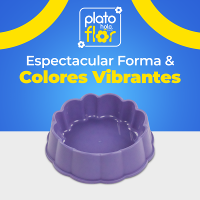 Plato Flor Pequeño - Violeta Hola Pets Plato Flor Pequeño - Violeta Hola Pets
