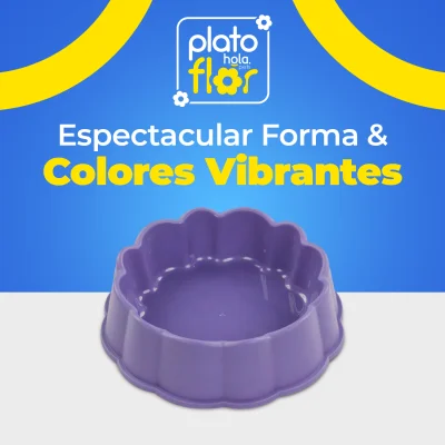 Plato Flor Pequeño - Violeta Hola Pets Plato Flor Pequeño - Violeta Hola Pets