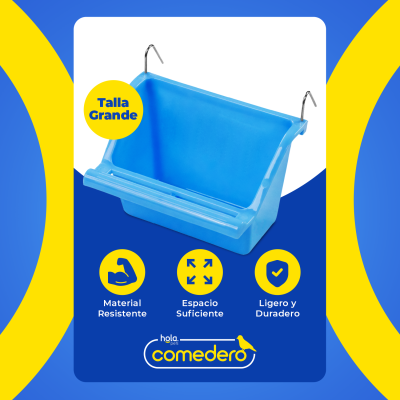 Comedero de Ave Grande - Celeste Hola Pets Comedero de Ave Grande - Celeste Hola Pets