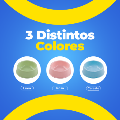 Plato Circular Clásico - Mediano Celeste Hola Pets Plato Circular Clásico - Mediano Celeste Hola Pets