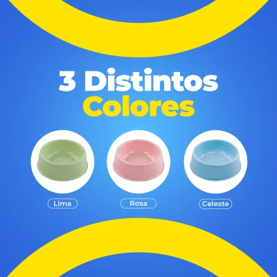 Plato Circular Clásico - Mediano Celeste Hola Pets Plato Circular Clásico - Mediano Celeste Hola Pets