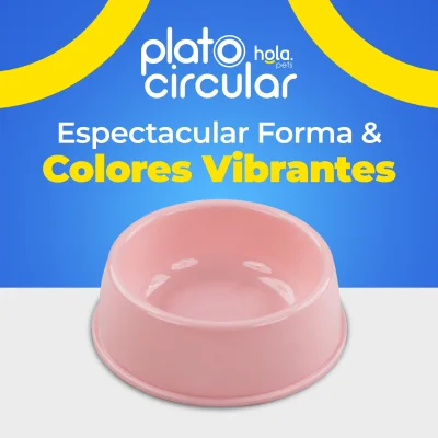 Plato Circular Clásico - Grande Rosa Hola Pets Plato Circular Clásico - Grande Rosa Hola Pets
