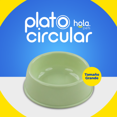 Plato Circular Clásico - Grande Lima Hola Pets Plato Circular Clásico - Grande Lima Hola Pets