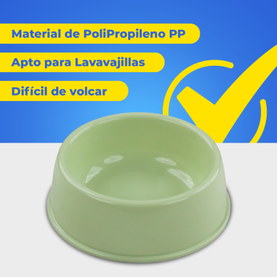 Plato Circular Clásico - Grande Lima Hola Pets Plato Circular Clásico - Grande Lima Hola Pets