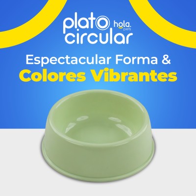 Plato Circular Clásico - Grande Lima Hola Pets Plato Circular Clásico - Grande Lima Hola Pets