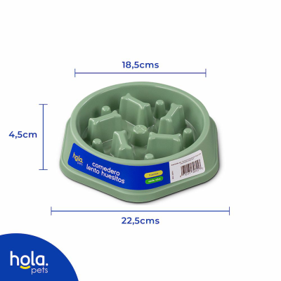 Comedero Lento Huesitos - Verde Oliva Hola Pets Comedero Lento Huesitos - Verde Oliva Hola Pets