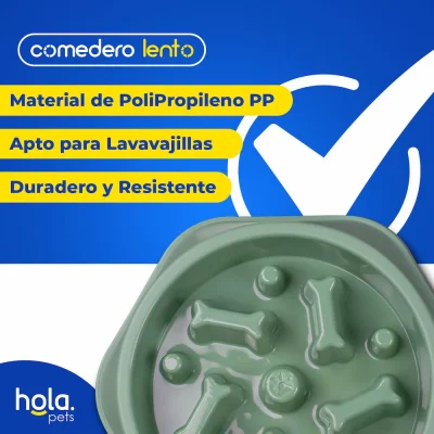 Comedero Lento Huesitos - Verde Oliva Hola Pets Comedero Lento Huesitos - Verde Oliva Hola Pets