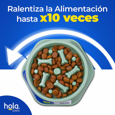 Comedero Lento Huesitos - Verde Oliva Hola Pets Comedero Lento Huesitos - Verde Oliva Hola Pets