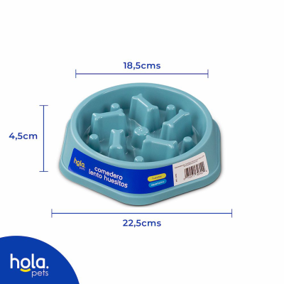 Comedero Lento Huesitos - Aquamarino Hola Pets Comedero Lento Huesitos - Aquamarino Hola Pets