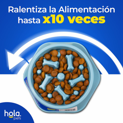 Comedero Lento Huesitos - Aquamarino Hola Pets Comedero Lento Huesitos - Aquamarino Hola Pets