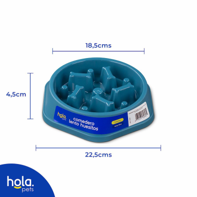 Comedero Lento Huesitos - Navy Blue Hola Pets Comedero Lento Huesitos - Navy Blue Hola Pets