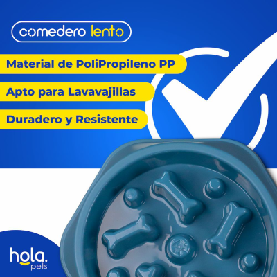 Comedero Lento Huesitos - Navy Blue Hola Pets Comedero Lento Huesitos - Navy Blue Hola Pets