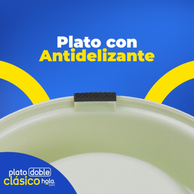 Plato Doble Circular Clásico - Verde - Lima Hola Pets Plato Doble Circular Clásico - Verde - Lima Hola Pets