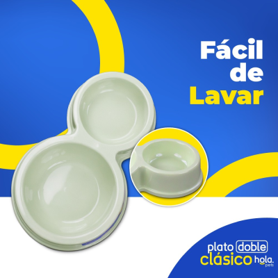 Plato Doble Circular Clásico - Verde - Lima Hola Pets Plato Doble Circular Clásico - Verde - Lima Hola Pets