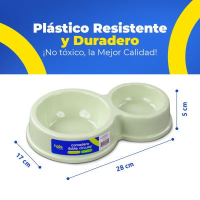 Plato Doble Circular Clásico - Verde - Lima Hola Pets Plato Doble Circular Clásico - Verde - Lima Hola Pets