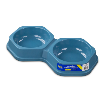 Plato Doble Hexagonal - Navy Blue - Lima Hola Pets Plato Doble Hexagonal - Navy Blue - Lima Hola Pets
