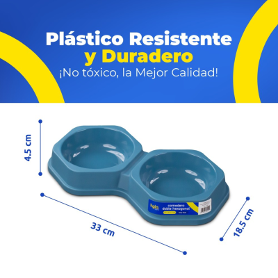 Plato Doble Hexagonal - Navy Blue - Lima Hola Pets Plato Doble Hexagonal - Navy Blue - Lima Hola Pets