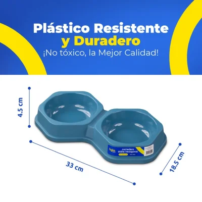 Plato Doble Hexagonal - Navy Blue - Lima Hola Pets Plato Doble Hexagonal - Navy Blue - Lima Hola Pets
