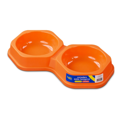 Plato Doble Hexagonal - Terracota - Lima Hola Pets Plato Doble Hexagonal - Terracota - Lima Hola Pets