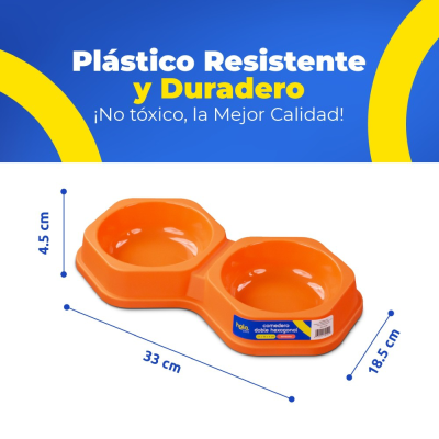 Plato Doble Hexagonal - Terracota - Lima Hola Pets Plato Doble Hexagonal - Terracota - Lima Hola Pets