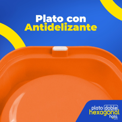 Plato Doble Hexagonal - Terracota - Lima Hola Pets Plato Doble Hexagonal - Terracota - Lima Hola Pets