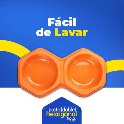Plato Doble Hexagonal - Terracota - Lima Hola Pets Plato Doble Hexagonal - Terracota - Lima Hola Pets