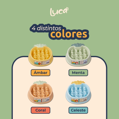 Comedero Lento Piña - Coral - Luca Comedero Lento Piña - Coral - Luca