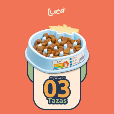 Comedero Lento Fresa - Celeste - Luca Comedero Lento Fresa - Celeste - Luca