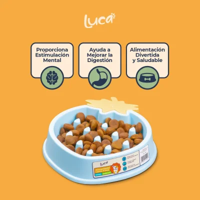 Comedero Lento Fresa - Celeste - Luca Comedero Lento Fresa - Celeste - Luca