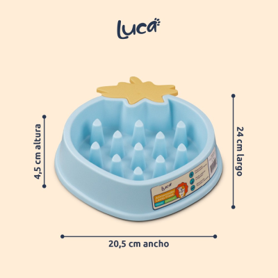 Comedero Lento Fresa - Celeste - Luca Comedero Lento Fresa - Celeste - Luca