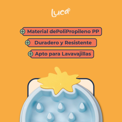 Comedero Lento Fresa - Celeste - Luca Comedero Lento Fresa - Celeste - Luca