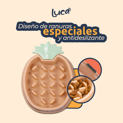 Comedero Lento Piña - Coral - Luca Comedero Lento Piña - Coral - Luca