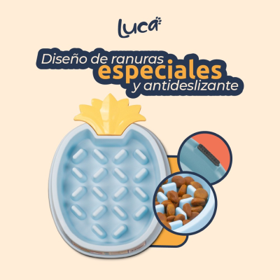 Comedero Lento Piña - Celeste - Luca Comedero Lento Piña - Celeste - Luca