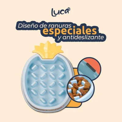Comedero Lento Piña - Celeste - Luca Comedero Lento Piña - Celeste - Luca