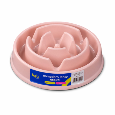 Comedero Lento Espiral - Rosado Claro - Hola Pets Comedero Lento Espiral - Rosado Claro - Hola Pets