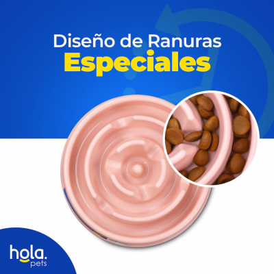 Comedero Lento Espiral - Rosado Claro - Hola Pets Comedero Lento Espiral - Rosado Claro - Hola Pets